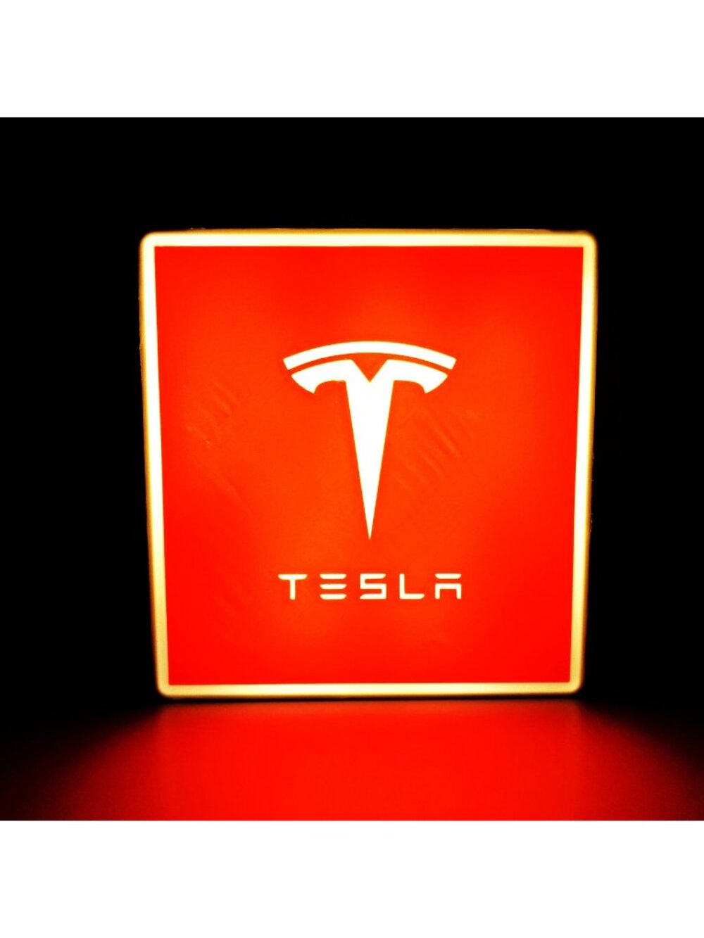 Tesla LED Light Box Sign - 8"x9" Lighted Wall Decor - USBPowered with Dimmer Swi